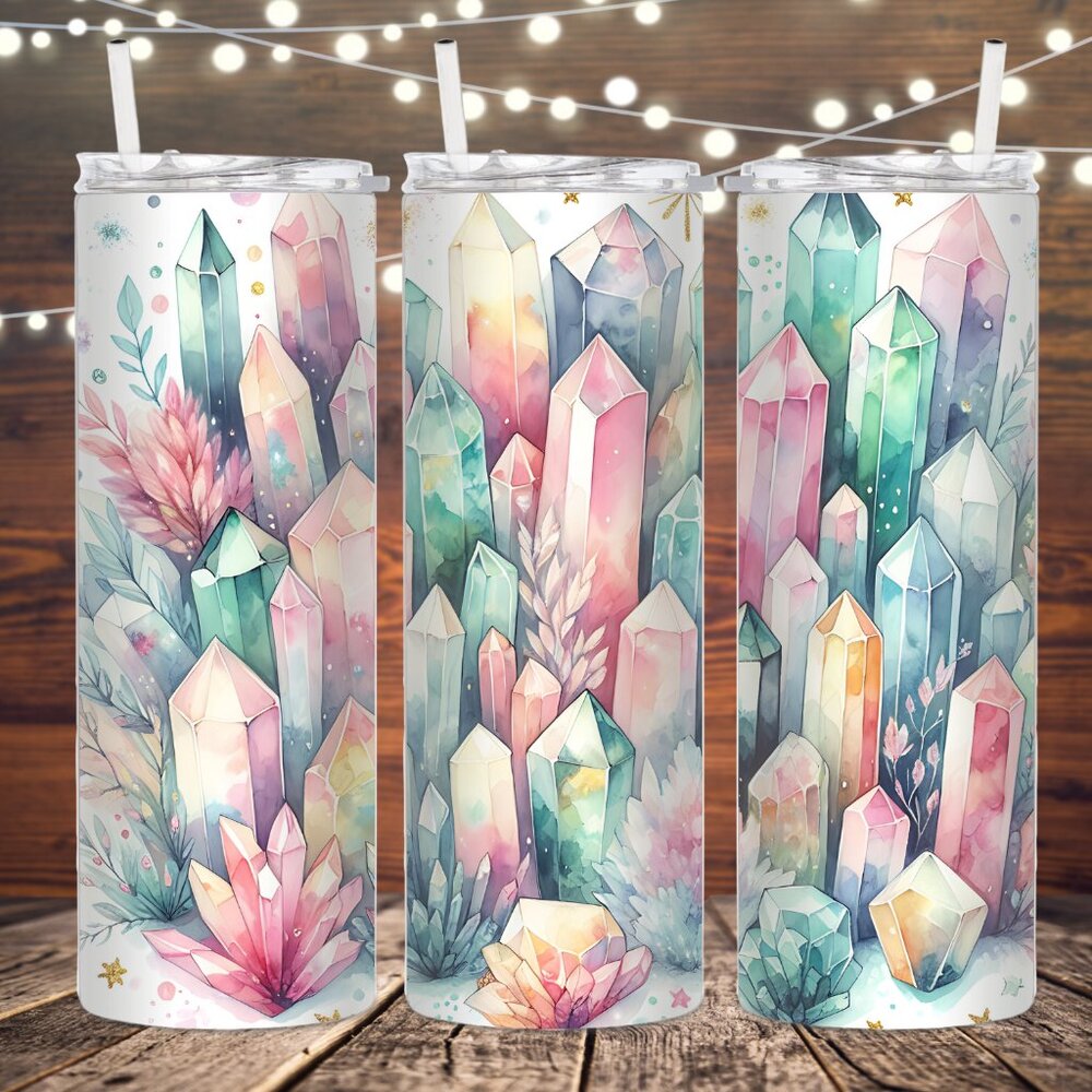 Pastel Crystal Metal Insulated Tumbler